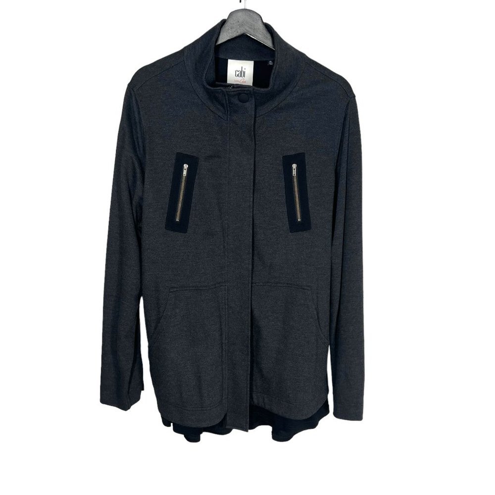 CAbi Grey Mesh Back Oversized Jacket XL - Picture 2 of 9